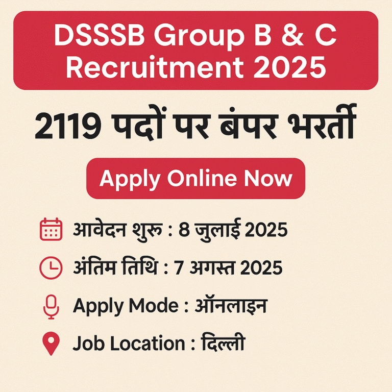DSSSB Group B & C Recruitment